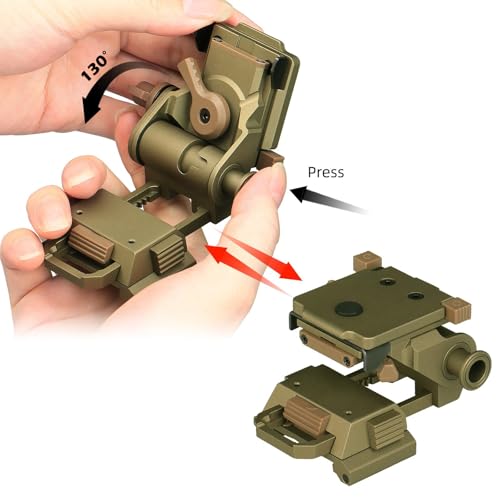 Night Vision Goggles Helmet Mount - Tan Aluminum Adjustable Adapter for PVS15/PVS18