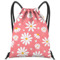Waterproof Daisy Drawstring Backpack for Sports Beach Travel - 13x17 Inches - Z24 Daisy