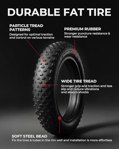 20x4 Fat Tire for E-Bikes All-Terrain 2 Pack - Durable Off-Road Bicycle Tires