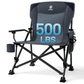Ever Advanced Oversized Folding Camping Chair Grey Classic - Heavy Duty Support 500lbs