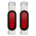 Boat Trailer Guide Post Pipe Light Set - White IP67 Waterproof Turn Signal Brake 2PCS