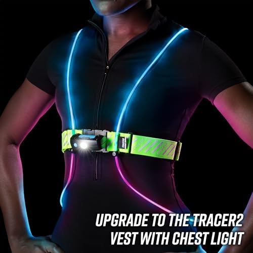 Multicolor LED Reflective Running Vest - Rechargeable, Lightweight, Adjustable Medium-Large