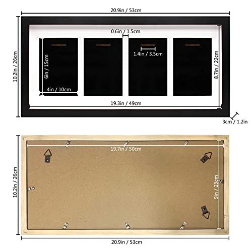 Medal Display Case Black 19.7x9 inch Wall & Desk Shadow Box Organizer