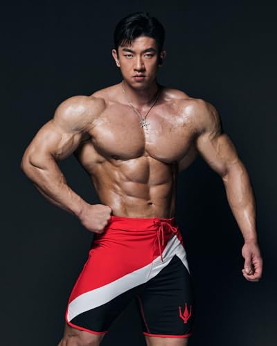FIED IFBB 15-Inch Men's Physique Competition Posing Shorts - Mountain Red