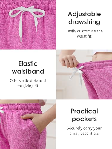 Girls Athletic Shorts 5 Pack - Dry-Fit Kids Soccer & Basketball Shorts