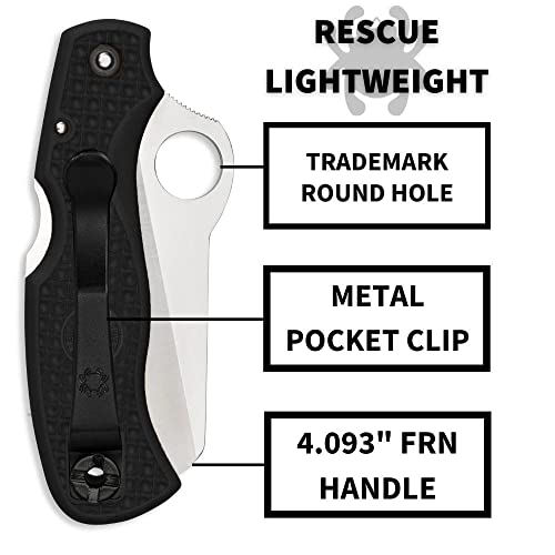 Spyderco Rescue 79mm Folding Pocket Knife with SpyderEdge Serrations