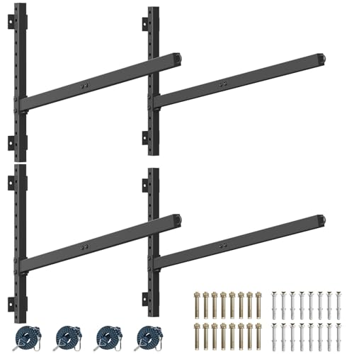 Heavy Duty Kayak Storage Rack Wall Mount with Adjustable Support - Black+Pink