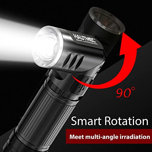 Rechargeable LED Flashlight with Swivel Head - 500 Lumens, Waterproof, Magnetic Base, 3 Modes, Handheld Mini Camping Light