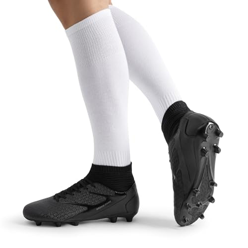 DREAM PAIRS Men's High Tops Soccer Cleats - Black 13 - Lace Up Shoes