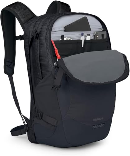 Osprey Nebula Commuter Backpack - Black, 32L, Recycled Nylon, TSA Laptop Sleeve