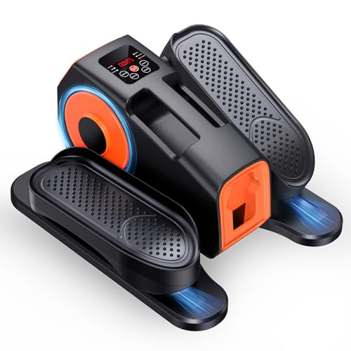 Under Desk Elliptical Machine - Low Impact Leg Exerciser for Seniors - Orange-Black