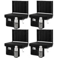 Black Stadium Seats with Back Support 4-Pack | Bleacher Chairs for Sports Events