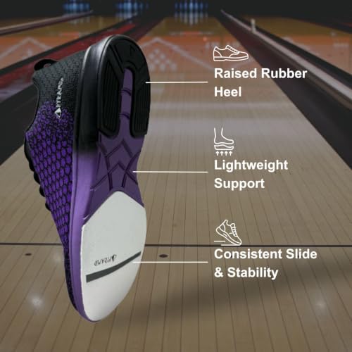Pyramid Women’s Path Lite Black/Purple Seamless Mesh Bowling Shoes 8.5