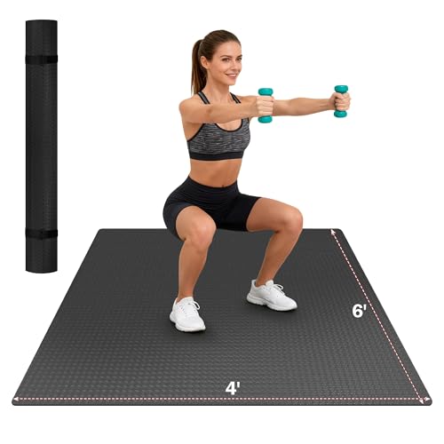 Stepwaver Extra Large Exercise Mat 6'×4' (0.25 Inch Thick) for Home Gym & Workout