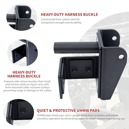 Power Rack Attachments Safety Straps for Squat Bench Deadlift Hip Thrust 3x3 Fit