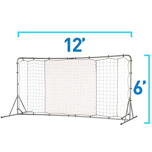 12' x 6' Soccer Rebounder Net - Silver Heavy-Duty Steel Practice Equipment