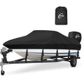 Heavy Duty Waterproof Boat Cover 16-18.5 ft V-Hull Fishing & Ski Boats with Motor Cover