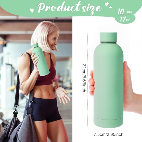 17 oz Stainless Steel Water Bottles Bulk Set - Reusable Travel & Gym Hydration
