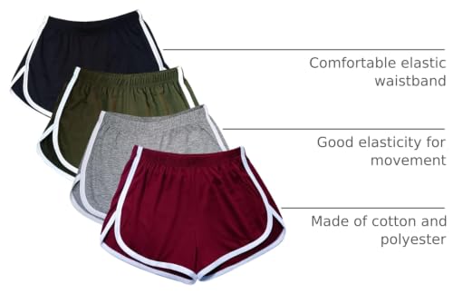 Medium Black Women's Cotton Yoga Shorts Pack - Summer Athletic Sportswear