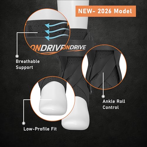 Large Adjustable Basketball Ankle Brace with Rigid Stabilizers - Men Women