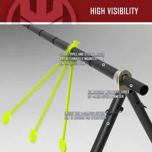 KNINE OUTDOORS 1/4" AR500 Steel Spinning Shooting Target with Stand for .22 LR