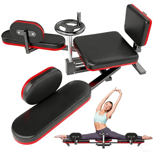 TDH Leg Stretcher Machine - Adjustable 210° Split for Flexibility, Black-Red
