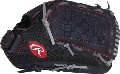 Baseball & Softball Glove Outfield 13 Inch Right Hand Throw Basket Web Black Grey