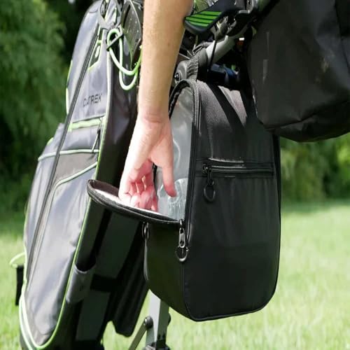 Insulated Cooler Bag Holds 12 Cans - Black, Attachable to Cart Handle