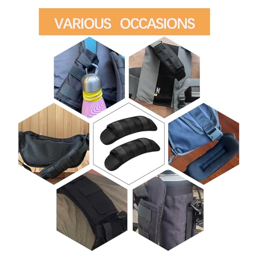 Shoulder Strap Pad for Tactical Vest & Bags - 3.1in Width, Black (2 Pack) PQEUGOA
