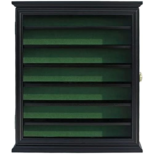 Golf Ball Display Case Wall Rack Lockable Acrylic Door Black Finish - DisplayGifts