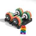 22.5LB Adjustable Dumbbell Set with Rainbow-Colored Plates - EOAT