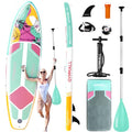 GYMMALL Pink Inflatable Stand Up Paddle Board - All Skill Levels, Wide Non-Slip Deck, Complete Accessory Set