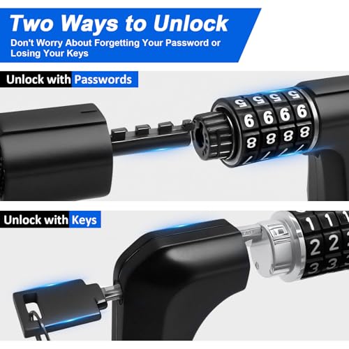 NDakter Heavy Duty Bike Chain Lock with Keys & 4.28 Ft Black Chain