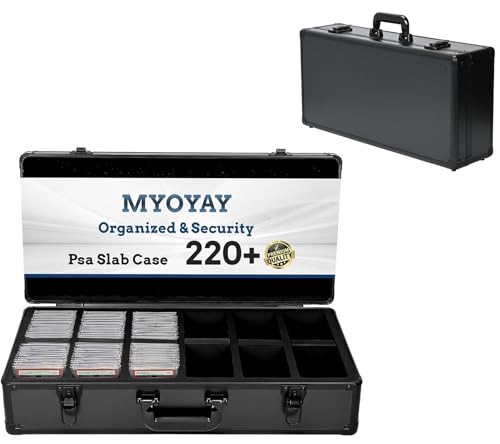 MYOYAY 6-Row Card Storage Case for Graded Sports Cards | Holds 220+ PSA & GMA Slabs