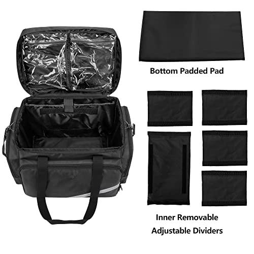 Trunab Matte Black Rolling Medical Bag with Detachable Trolley for Healthcare Professionals
