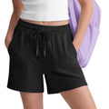 Girls Sweat Shorts Knee Length 11-12 Years Black - Breathable Athletic Comfort
