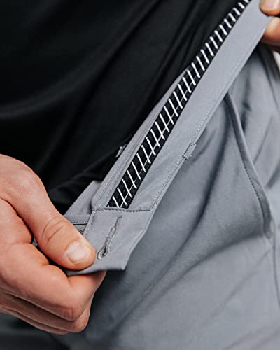 Primo 36W x 30L Tall Golf Joggers Light Gray - Lightweight, Four-Way Stretch, 4 Pockets, Elastic Zipper Ankles, Inner Gel Waistband