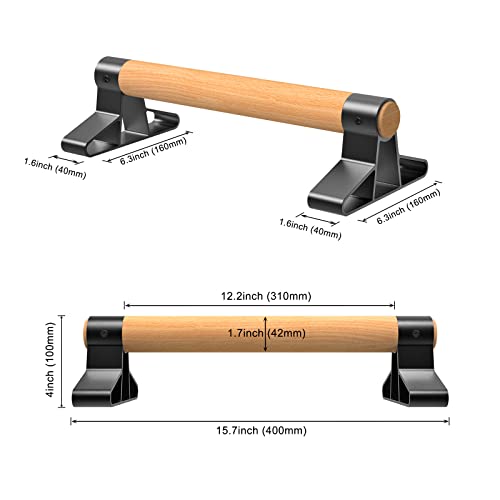 Wood Push Up Bars Parallettes for Calisthenics Handstand Training - 15.7"