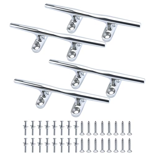 10 Inch Stainless Steel Boat Cleats 4-Pack - Durable Marine Dock Hardware