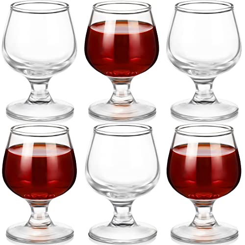 6 Pack 2 oz Shot Glasses for Whiskey Brandy Tequila - Clear Glass