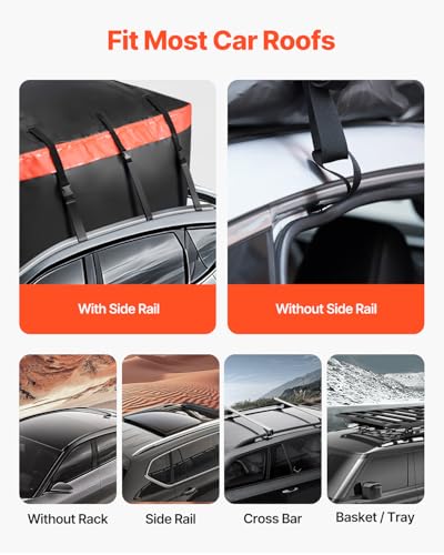VEVOR Waterproof Car Roof Cargo Bag 23Cu Ft Universal Luggage Storage