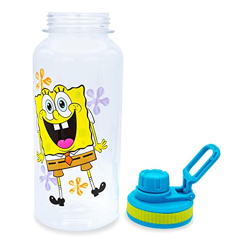 32oz BPA-Free Plastic Water Bottle with SpongeBob Sticker Set and Twist Spout