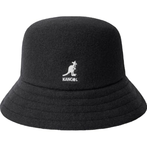 Kangol Wool Lahinch Bucket Hat Large Black - Classic Knitted Wool Cap