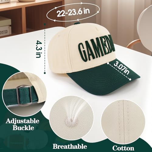 Vintage Embroidered Football Gameday Hat - Dark Green, Game Day Edition