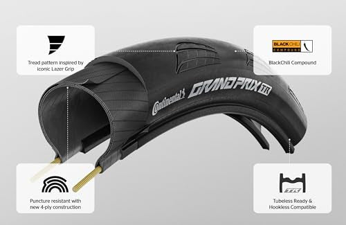 Continental Grand Prix TR Tubeless Road Bike Tire 700x30C Black/Transparent