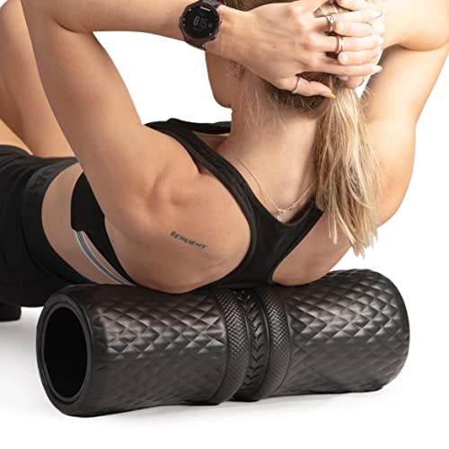 ROLL Recovery R4 Body Roller Boulder Black – Targeted Muscle Relief & Pain Management