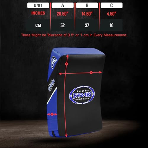 Farabi Sports Blue Black 20.5-inch Muay Thai Kick Shield Strike Pad for MMA Boxing Training