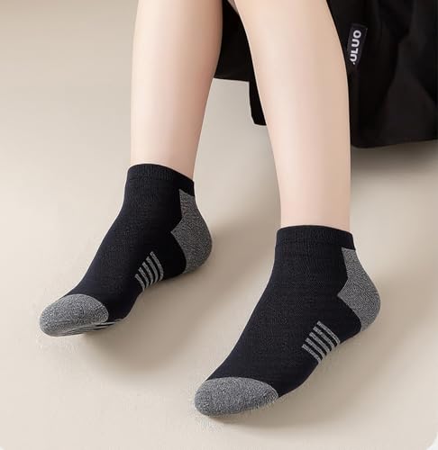 Kids 20 Pairs Boys Low Cut Ankle Socks - Breathable Athletic Crew Socks, Multicolor, 9-12 Years