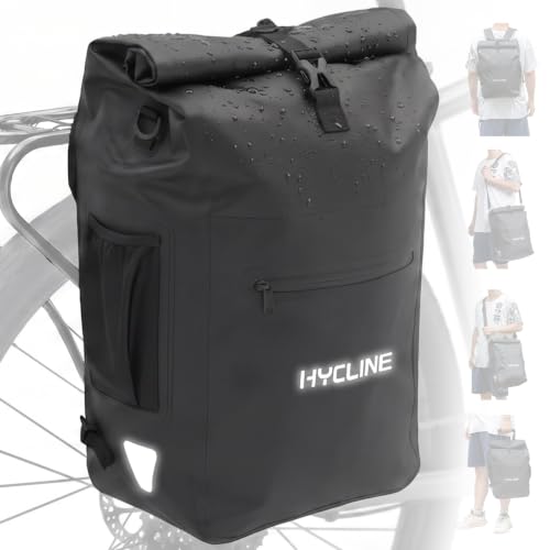 Hycline Waterproof Bike Panniers 28L Rear Rack Bags 5-in-1 Backpack - 1PC