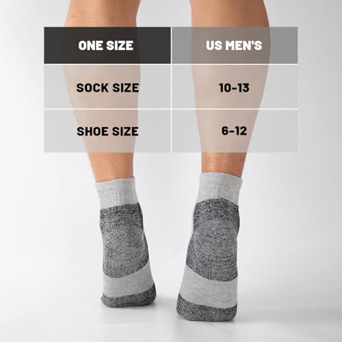 Men's Athletic Ankle Socks 6 Pack Moisture Wicking Cushion Comfort